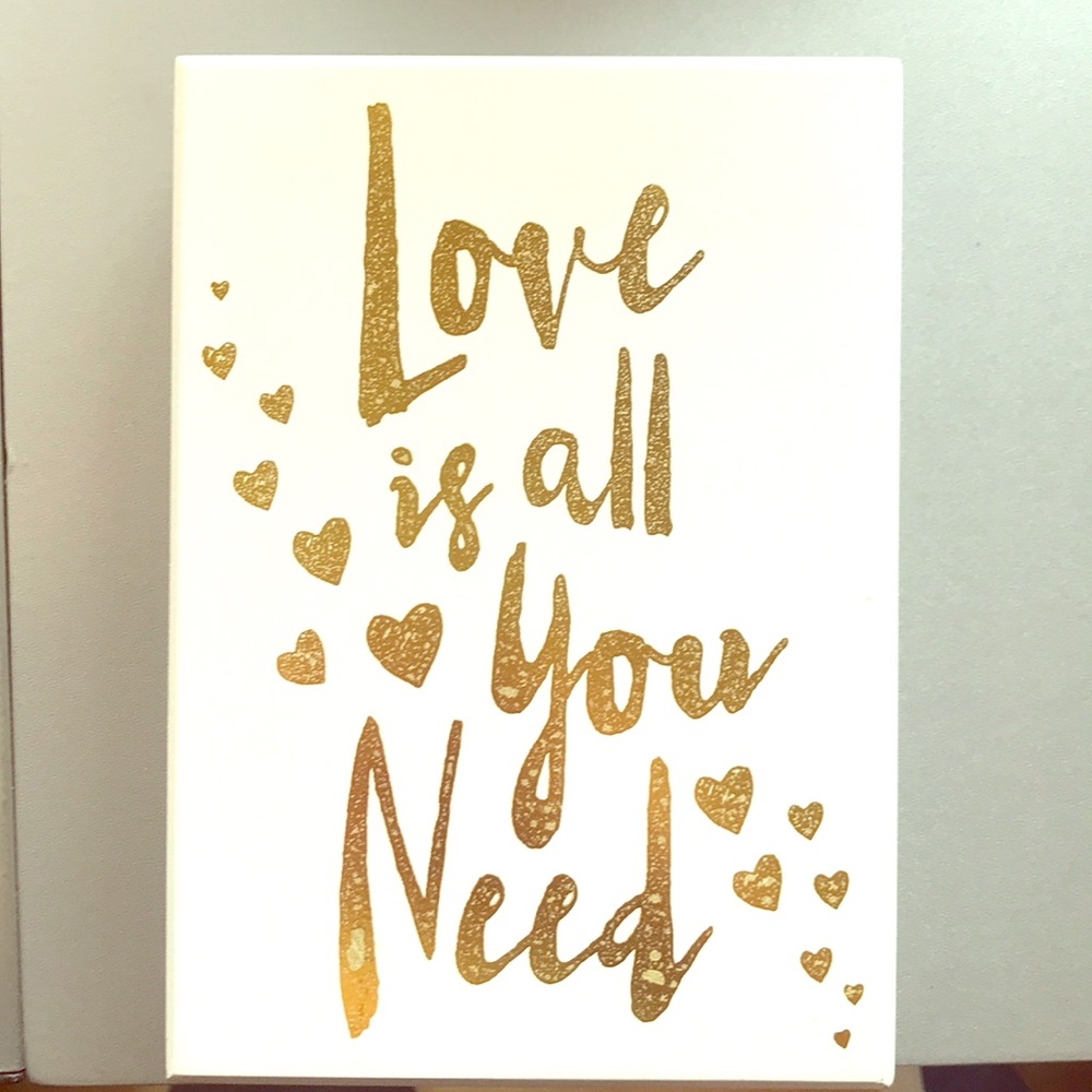 “Love is All you Need” decorative plaque